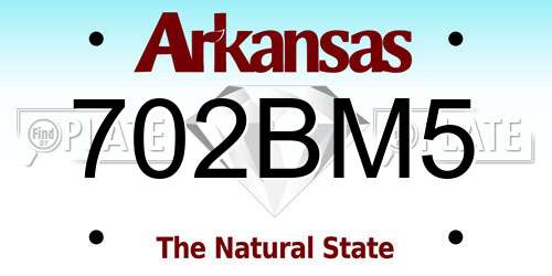 702BM5 Arkansas License Plate