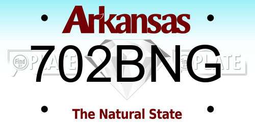 702BNG Arkansas License Plate