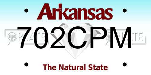 702CPM Arkansas License Plate