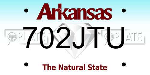702JTU Arkansas License Plate