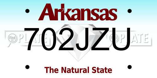702JZU Arkansas License Plate