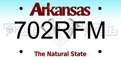 702RFM Arkansas License Plate