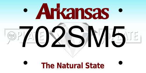 702SM5 Arkansas License Plate