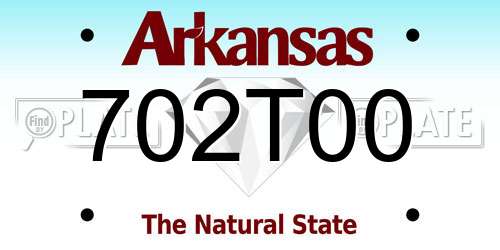 702T00 Arkansas License Plate
