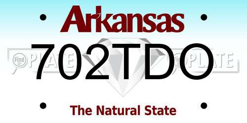 702TDO Arkansas License Plate