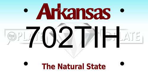 702TIH Arkansas License Plate
