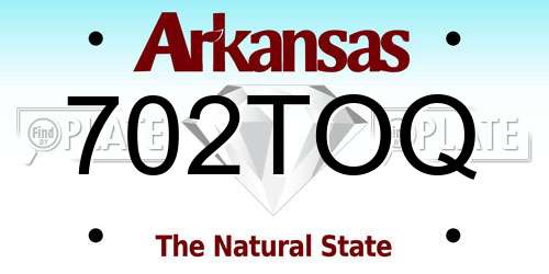 702TOQ Arkansas License Plate