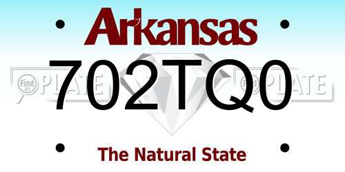 702TQ0 Arkansas License Plate