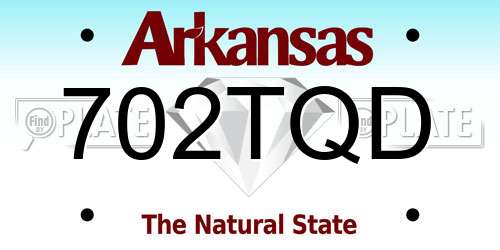 702TQD Arkansas License Plate