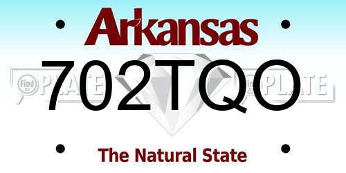 702TQO Arkansas License Plate