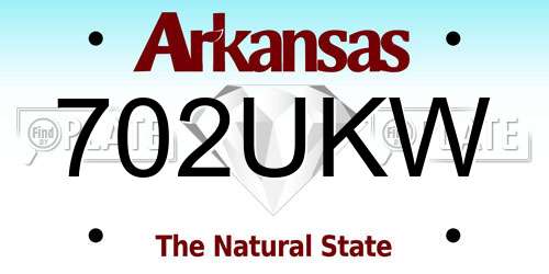 702UKW Arkansas License Plate