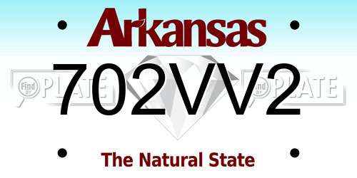 702VV2 Arkansas License Plate