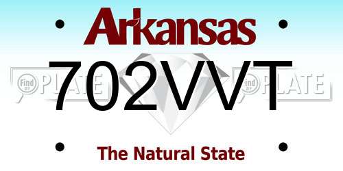 702VVT Arkansas License Plate
