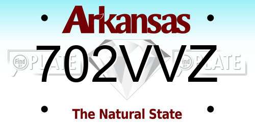 702VVZ Arkansas License Plate