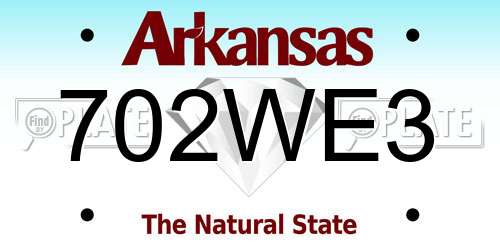 702WE3 Arkansas License Plate