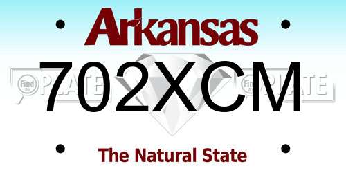702XCM Arkansas License Plate