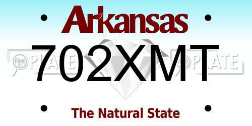 702XMT Arkansas License Plate