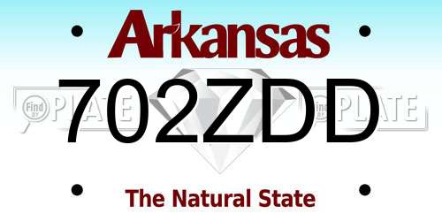702ZDD Arkansas License Plate