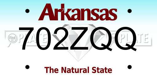 702ZQQ Arkansas License Plate