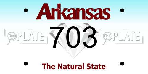 703 Arkansas License Plate