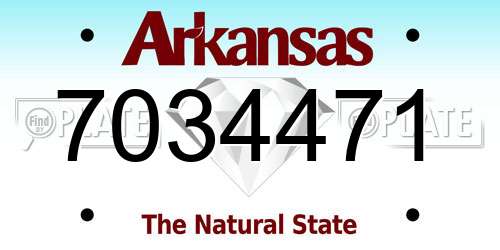 7034471 Arkansas License Plate