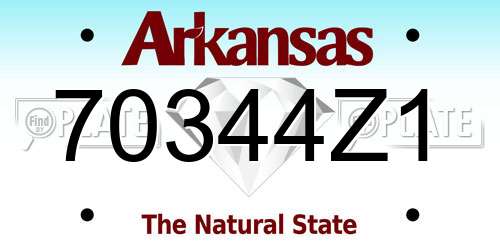 70344Z1 Arkansas License Plate