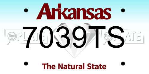 7039TS Arkansas License Plate