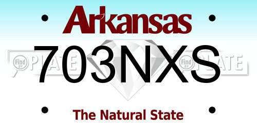 703NXS Arkansas License Plate