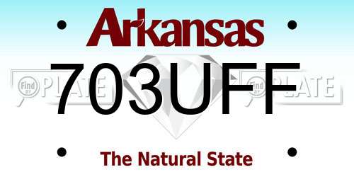 703UFF Arkansas License Plate