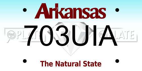 703UIA Arkansas License Plate