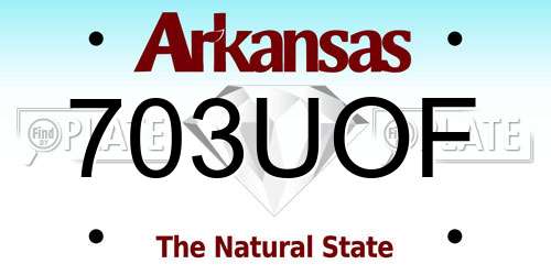 703UOF Arkansas License Plate