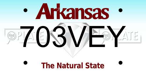 703VEY Arkansas License Plate