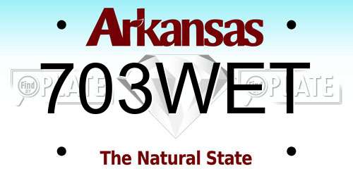 703WET Arkansas License Plate