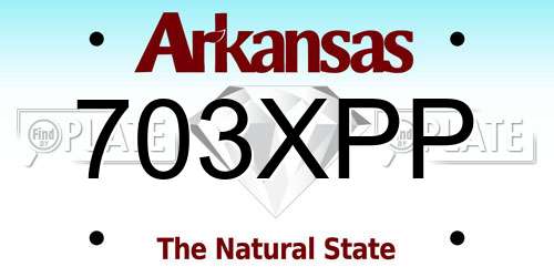 703XPP Arkansas License Plate