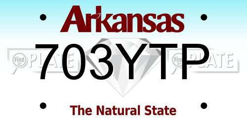 703YTP Arkansas License Plate