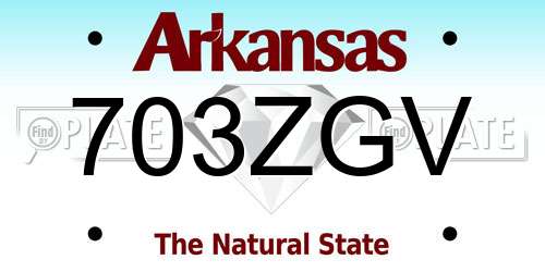 703ZGV Arkansas License Plate