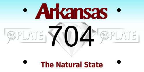 704 Arkansas License Plate