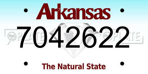 7042622 Arkansas License Plate