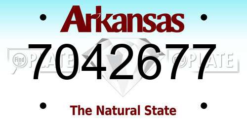 7042677 Arkansas License Plate