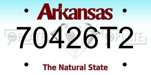 70426T2 Arkansas License Plate