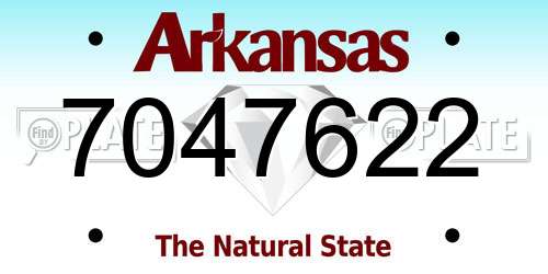 7047622 Arkansas License Plate