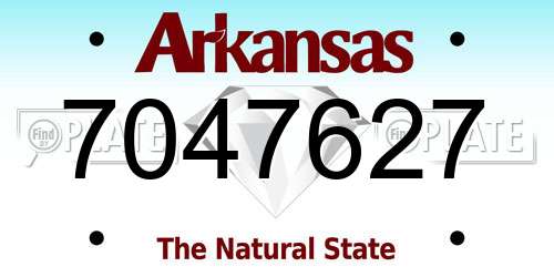 7047627 Arkansas License Plate