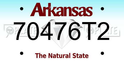 70476T2 Arkansas License Plate