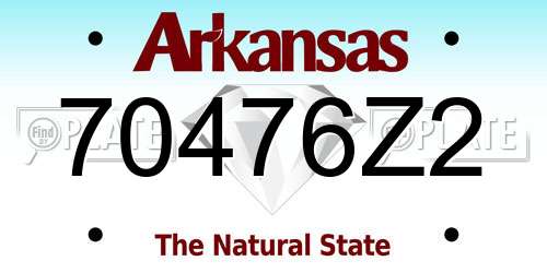 70476Z2 Arkansas License Plate