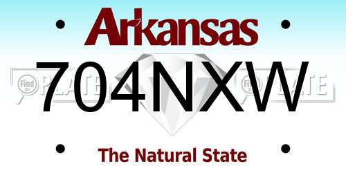704NXW Arkansas License Plate