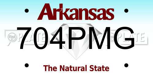 704PMG Arkansas License Plate