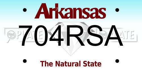 704RSA Arkansas License Plate