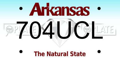 704UCL Arkansas License Plate