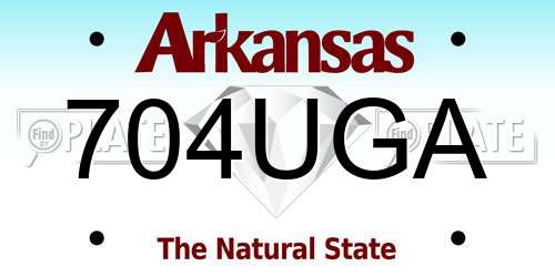 704UGA Arkansas License Plate