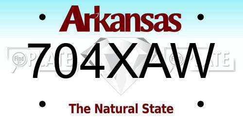 704XAW Arkansas License Plate